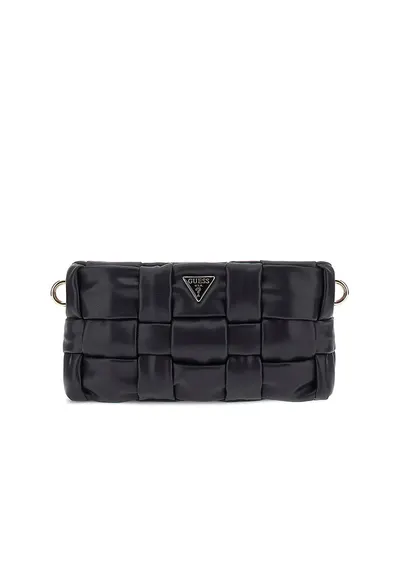 Geanta crossbody cu aspect impletit - Negru