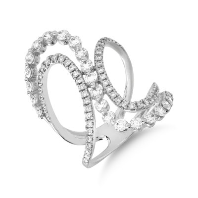 Inel din aur alb cu diamante de 1.552ct