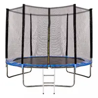 Trambulina pentru copii, Ikonka, intrare cu fermoar si scara inclusa, cu plasa de protectie inalta 183 cm, diametru 305 cm, capacitatea maxima 150 kg