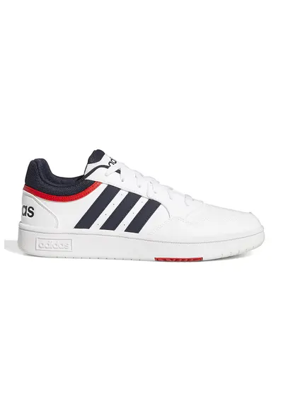 Pantofi sport din piele ecologica Hoops 3.0 - Rosu/Alb murdar/Bleumarin