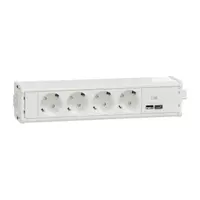 Sistem Unica+, 4xpriza 2P+E+USB A/C, alb