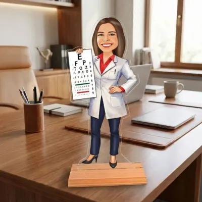 Caricatura pentru Doctor Oftalmolog - Statueta Personalizata tip Trofeu
