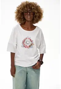 Bluza Baxi din bumbac cu maneci cazute