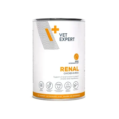 Dieta veterinara umeda pentru caini adulti cu afectiuni renale Vet Expert Renal Dog, pui si orez, 6 x 400 g