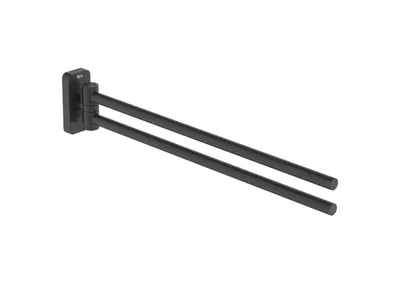 Bara prosop Roca Sonata A817727NB0, montare pe perete, 366 mm, pivotanta, metal, mat, Negru