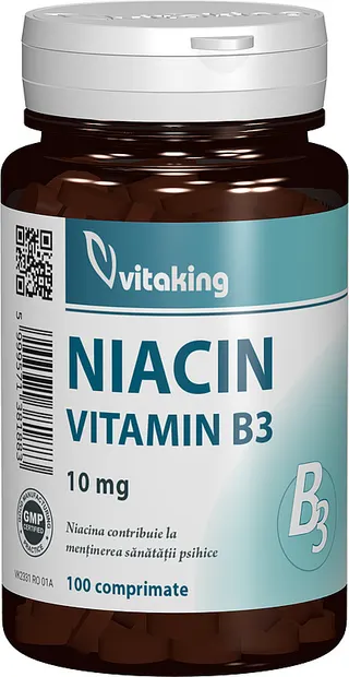 Vitamina B3 niacina 10mg, 100 comprimate, Vitaking
