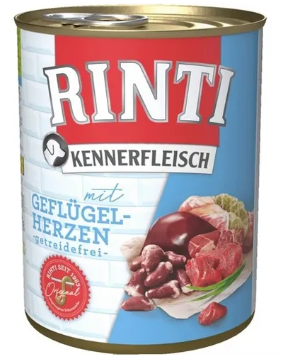 RINTI Kennerfleisch Hrana umeda pentru caini, cu inimi de pasare 800 gr