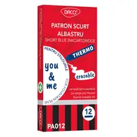Patroane cerneala cu stergere Daco 12buc/set, albastru