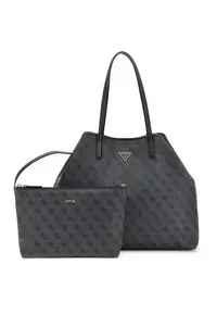 Geanta shopper cu imprimeu logo Erica - Negru