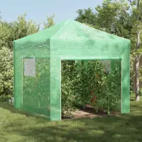 vidaXL Seră cu cadru pop-up cu acoperiș Verde 290 x 290 x 315 cm Fier