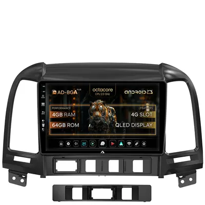 Navigatie Hyundai Santa Fe (2006-2012), Android, A-Octacore 4GB RAM + 64GB ROM, 9 Inch - AD-BGA9004+AD-BGRKIT210