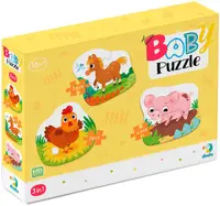 Puzzle DoDo 3 în 1 pentru bebeluși - Animale de la fermă