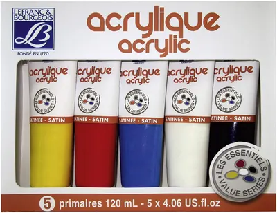 Vopsele acrilice Lefranc & Bourgeois - 5 culori x 120 ml
