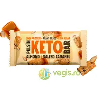 Baton Proteic Keto cu Migdale si Caramel Sarat 50g