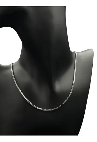 Colier Unisex Argintiu 50cm - design minimalist - aliaj metalic