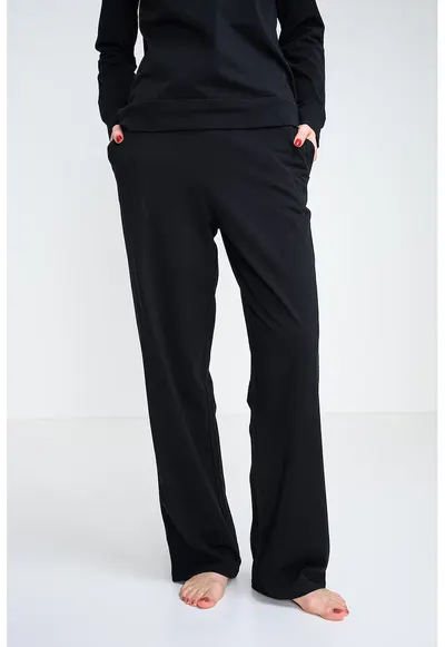 Pantaloni de pijama din amestec de bumbac - Negru
