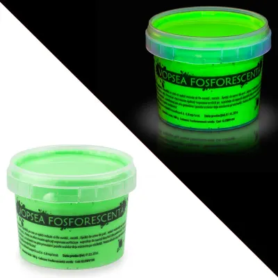 Vopsea glow in the dark fosforescenta care lumineaza verde