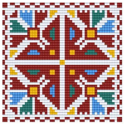 Set creativ cu pixeli Bright Toys – Cusătură tradițională bulgară, Motiv din Vidin 1, Pixel Classic