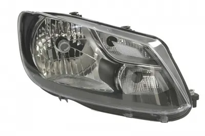 Far fata Dreapta (H4, electric, cu motor, culoare insert: cromat, culoare semnalizator: transparent) potrivit VW CADDY III, CADDY III MINIVAN