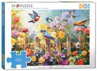 Puzzle Eurographics din 24 XXL piese - Păsări jucăușe de grădină
