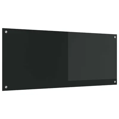 vidaXL Panou de bucătărie Negru 120 x 50 cm sticlă securizată