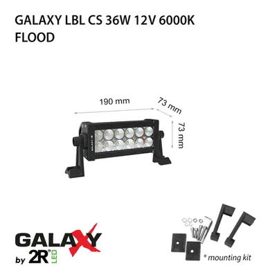Proiector bara LED GALAXY LBL C 36W 12/24V 6000K 7``/165mm