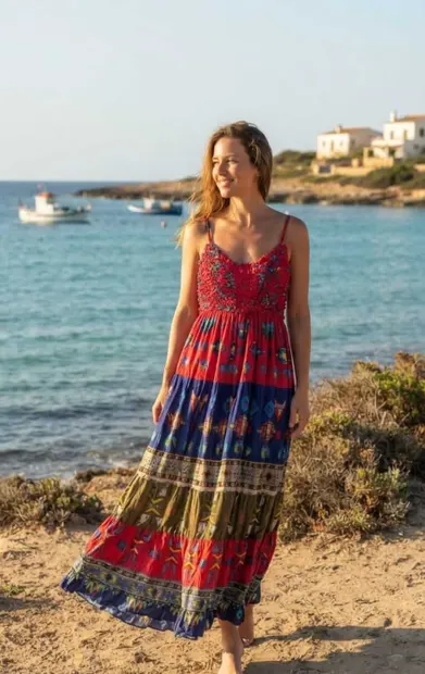 Rochie cu bretele Dama Maxi
