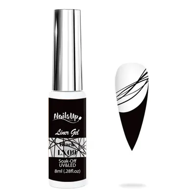 Gel NAILSUP Liner LX09 Black 8ml pentru Pictură, Nail Art și Linii Fine