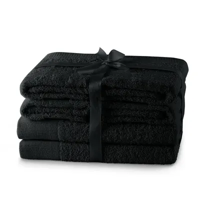 Prosoape de baie negre 6 buc. din bumbac din frotir Amari – Restilo