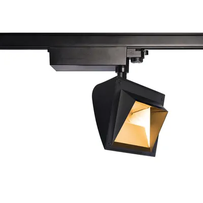 Iluminat decorativ pe sina, Melodii MERADO FLOOD TRACK, negru negru 3000K 40 °, inclusiv. adaptor 3 circuite