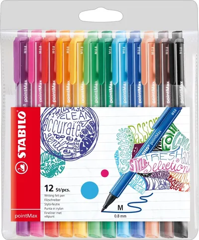 Pixuri marcatoare Stabilo pointMax - 12 culori