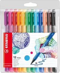 Pixuri marcatoare Stabilo pointMax - 12 culori