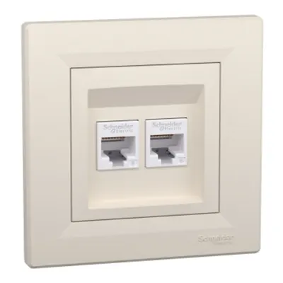 Asfora, 2xPriza de date RJ45, cat.6 UTP crem