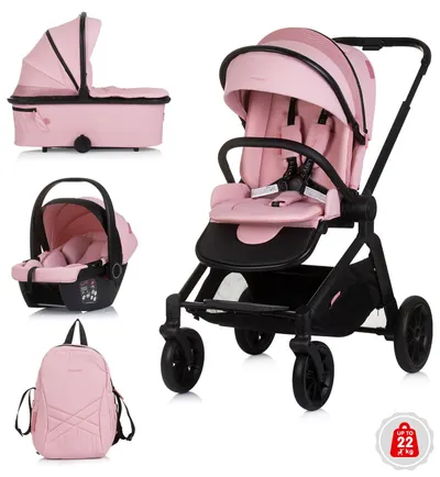 Carucior combinat 3 in 1 pentru bebelusi Chipolino - Magnum , marshmallow