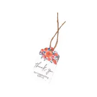 Etichete dreptunghiulare cu flori și mesaj Thank you 4x7cm - model 2 (set 50 buc) - Default Title