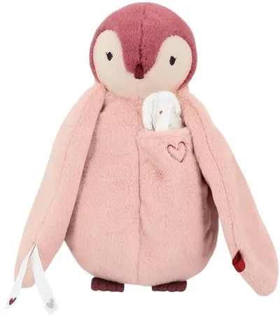 Jucărie de pluș Kaloo - Pinguin roz, sărut, 20 cm