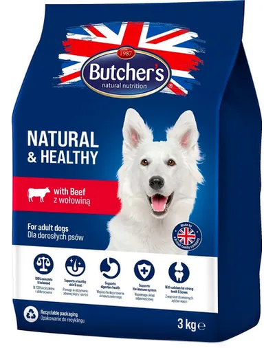 BUTCHER'S Natural&Healthy hrana pentru caini adulti, cu vita 3 kg