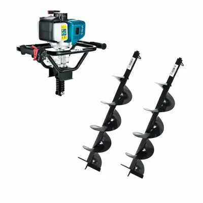 Motoburghiu Pamant Detoolz DZ-C308 - Putere 2CP, 8500 RPM, 52cc + 2 burghie 100 si 200 mm