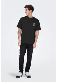 Tricou din bumbac organic cu imprimeu Fred - Negru/Roz aprins/Alb optic/Verde persan