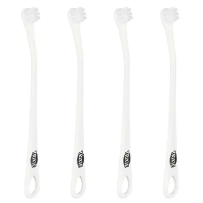 Set Periuta De Dinti Trixie pentru Caini si Pisici Mici, 15 cm, 4 buc Alb 25621