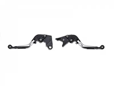 Set 2 manete frana si ambreiaj reglabile Kawasaki ZX6R 00-04 ZX10R 04-05 Z1000 03-06 ZX12R 00-05, culoare gri