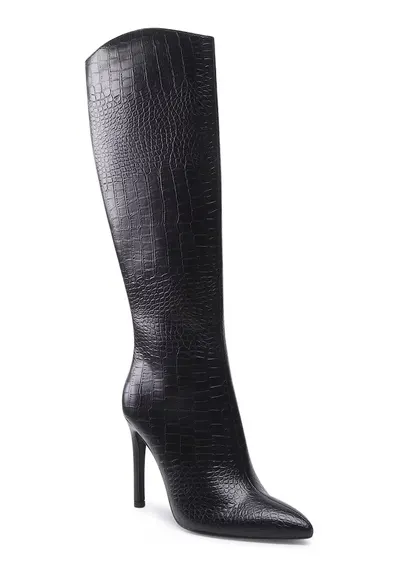 Cizme dama - piele ecologica - stiletto - negru - Negru