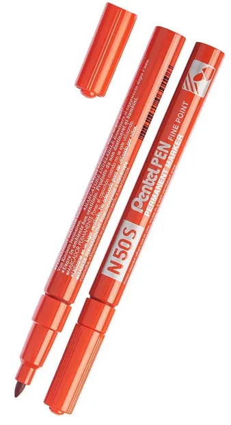 Marker permanent Pentel N50S 1.0mm, rosu
