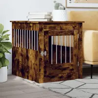 vidaXL Ladă pentru câini, stejar fumuriu, 64,5x80x71 cm, lemn compozit