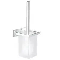 Set perie WC Grohe Allure Brilliant 40500000, suprafata cromata GROHE StarLight, metal/sticla, lucios, Crom