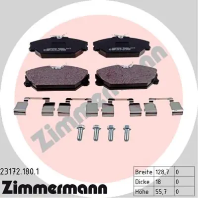 Set placute frana, frana disc ZIMMERMANN 23172.180.1