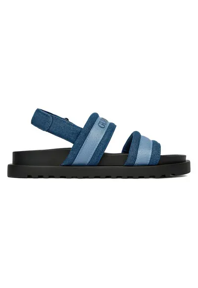 Sandale dama - velcro - albastru - textil