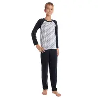 Pijama copii (baieti) AT2440 bleumarin/imprimeu geometric, Andana | marimea 32 (5/6 ani)