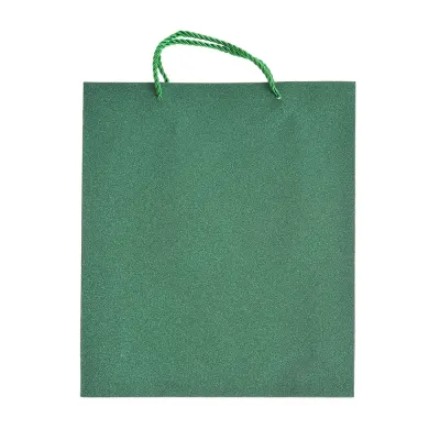 Punga de cadou verde cu sclipici 35 cm