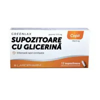 Supozitoare cu glicerina pentru copii Greenlax, Laropharm | 12 bucati